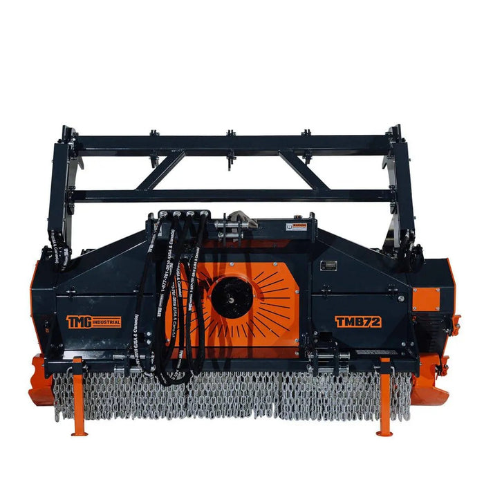 TMG Industrial 70” Forestry Brush Mulcher, Category 2 Hookup, Widia Cutting Teeth, 70-110 HP Tractors, 3-PTO Shaft Included, TMG-TMB72