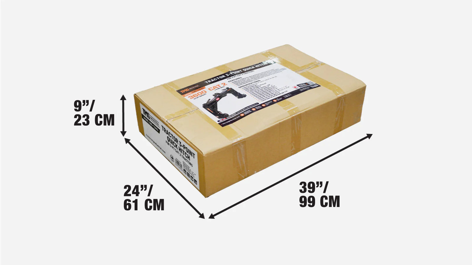 Tractor 3-Point Quick Hitch Adapter, 1633 kg (3600 lb) Capacity, Category 2 Hook-Up, TMG-TQH03-shipping-info-image