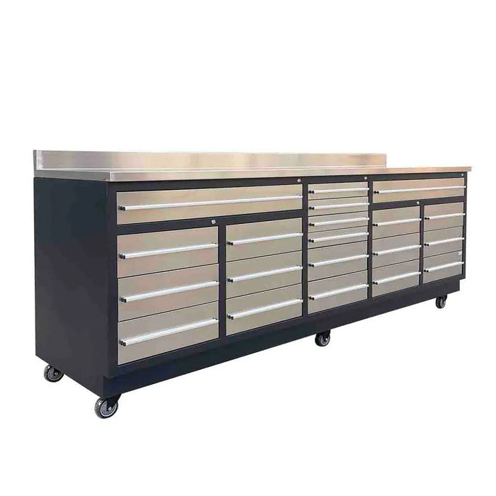 2.8m Workbench with Stainless Steel Benchtop and 20 Stainless Steel Drawers, TMG-WB921S
