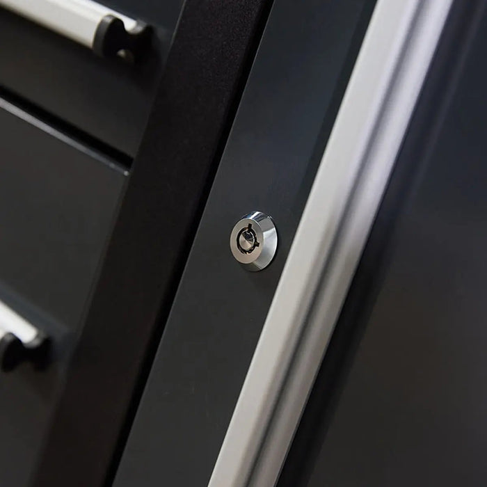 Pro Series 9-Ft 18-Drawer Workbench with Stainless Steel Top, Ball Bearing Double Slides & Casters, TMG-WB918