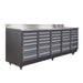 Pro Series 9-Ft 30-Drawer Workbench with Stainless Steel Top, Ball Bearing Double Slides & Casters, TMG-WB930