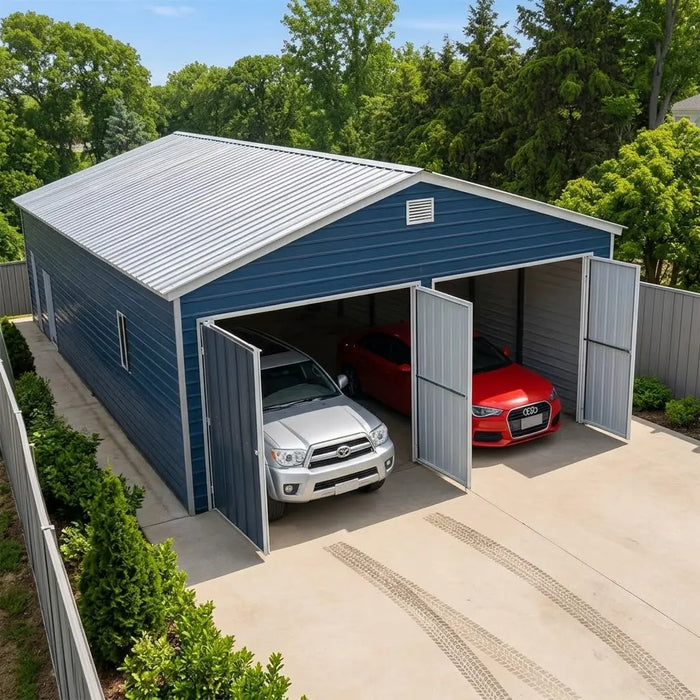 6 x 12 m Metal Garage Shed, 2.8 m High Double Front Doors, 4 m Peak, 72 m² TMG-MS2040 TMG Industrial Australia